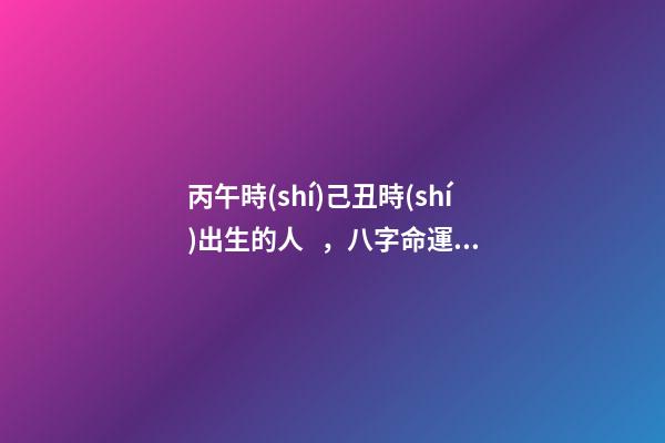 丙午時(shí)己丑時(shí)出生的人，八字命運(yùn)如何？